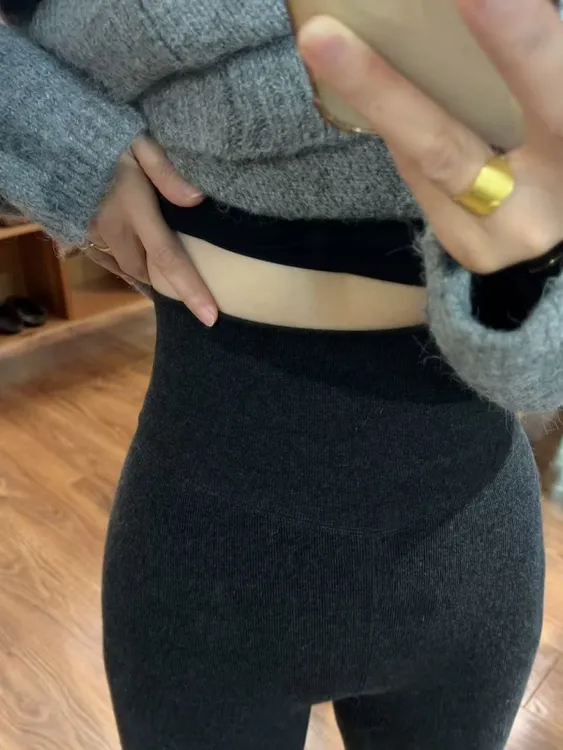 高品质细纹三段压力超显瘦不掉档保暖连脚打底裤（两月内爆裆可退）