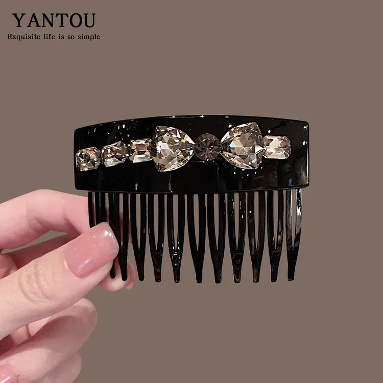 韩国东大门新品发梳发卡2025小众轻奢闪钻蝴蝶结碎发插梳慵懒百搭