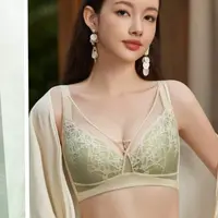 康舒美8591文胸软钢圈聚拢侧收大胸显小内衣女复活草羽棉薄款文胸