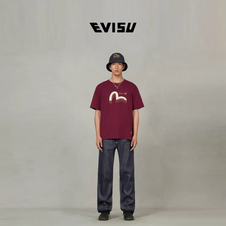EVISU福神 2025秋季男士海鸥印花T恤2EAEPM4TS1205XXCT