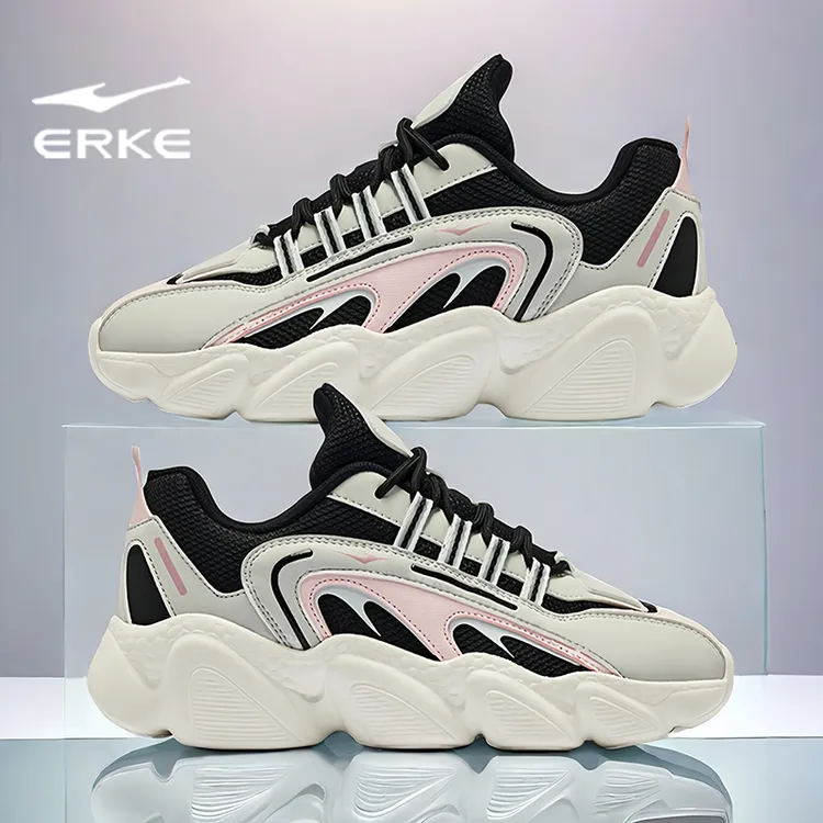 鸿星尔克女鞋2025夏季新款软底减震网面运动鞋轻便百搭休闲旅游鞋