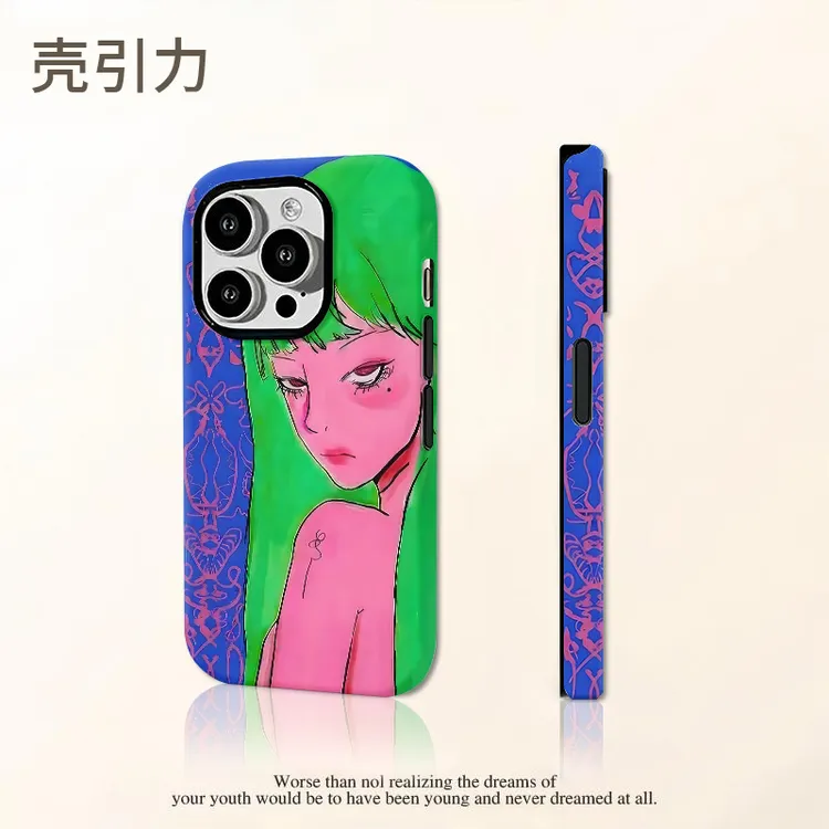 勿世少女适用于苹果iPhone17promax手机壳安卓小米OPPO华为二合一