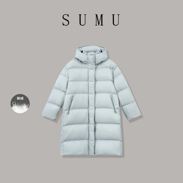宿慕SUMU 女款长款鹅绒服12-14冬款2024新款时尚百搭鹅绒服A1608A