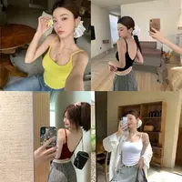 左猫可调节交叉露背设计吊带8228#