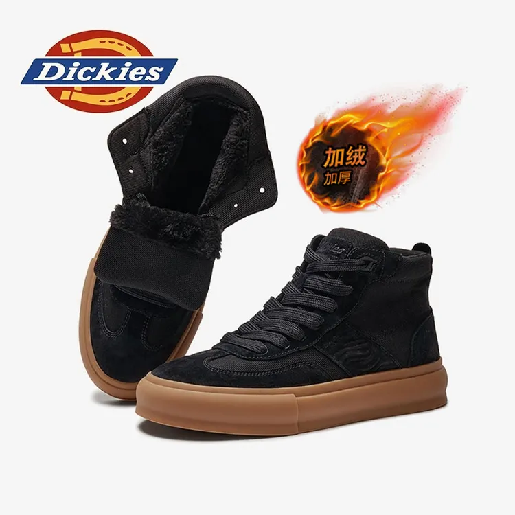 Dickies男鞋2025冬季加绒保暖高帮德训鞋时尚休闲鞋百搭潮流板鞋