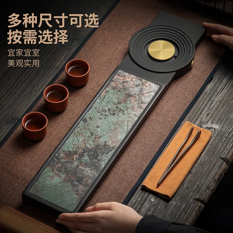 高颜值新款乌金石茶盘家用功夫茶具茶台干泡台高端小型排水茶托盘