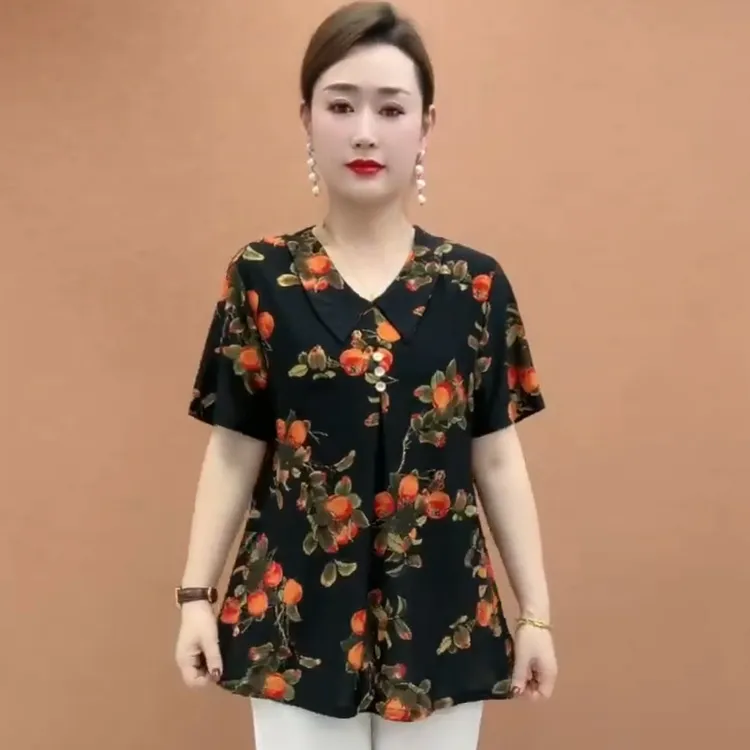 时尚小衫2025夏季新款宽松显瘦舒适透气百搭减龄洋气妈妈装