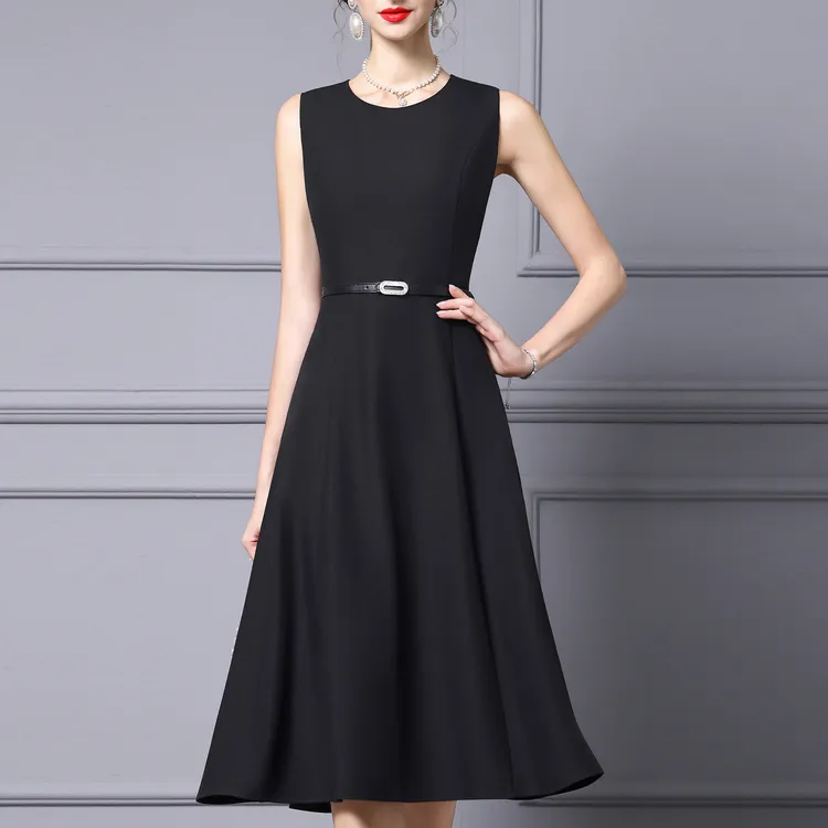 法式小资礼服裙夏女2025新款配西装减龄气场强大无袖背心裙子气质