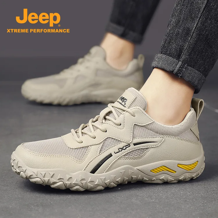 Jeep吉普男士户外徒步登山鞋新款网面透气舒适软底防滑休闲运动鞋