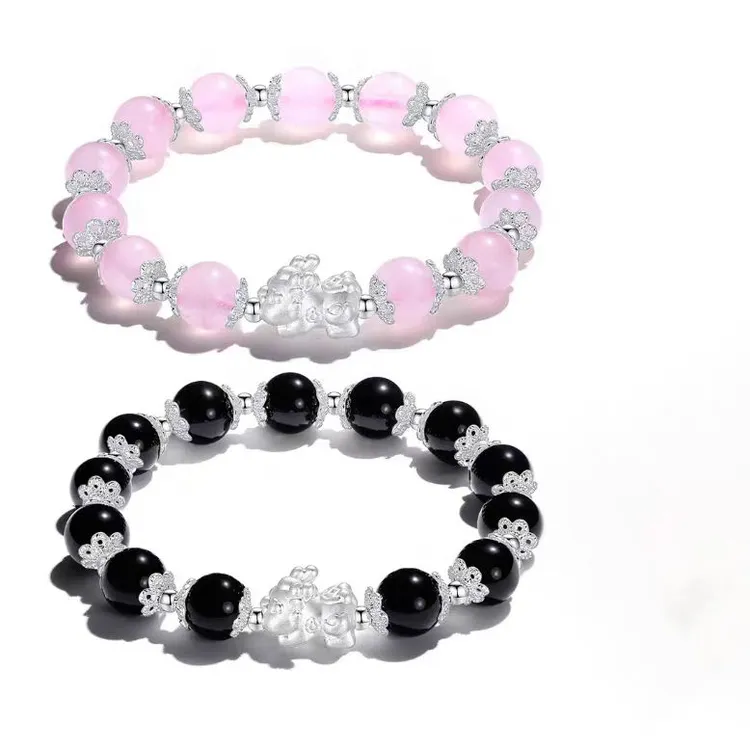 足银手链 足银999貔貅宝宝手链弹力线情侣款小高级感个性百搭