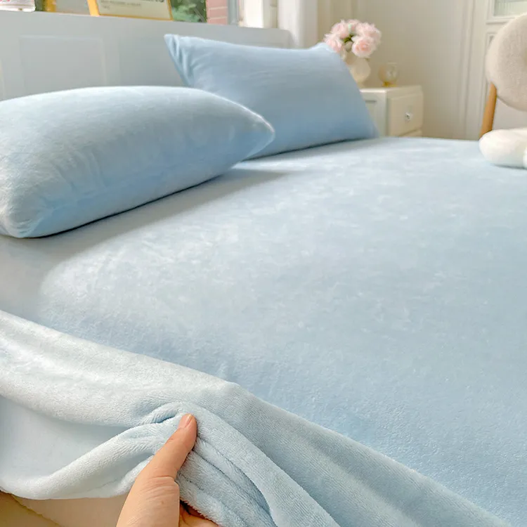 冬季加厚牛奶绒床单单件珊瑚绒加绒法兰绒学生宿舍加厚毛茸茸被单