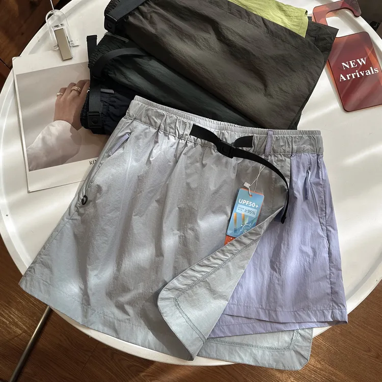 好货 夏季工装A字裙户外显瘦透气速干机能裤裙防走光短裙半身伞裙