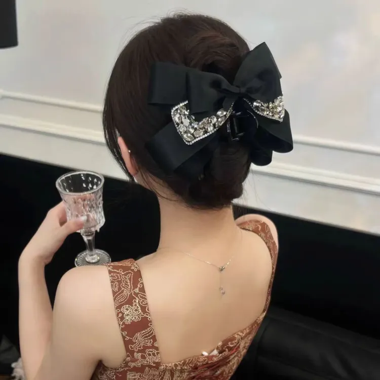 高级感蝴蝶结鲨鱼夹时尚抓夹发卡气质发夹后脑勺夹子发饰