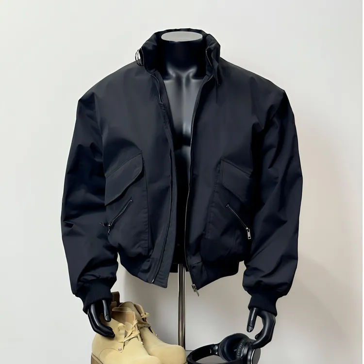 Sunyanwu 90白鸭绒羽绒服正肩廓形 Boxy 立领夹克羽绒服美式休闲