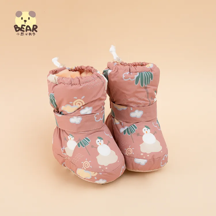婴儿鞋子冬季软底宝宝棉靴加绒0-1岁软底宝宝雪地靴学步鞋保暖鞋6