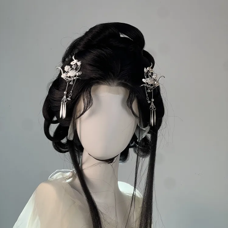 采莲古风汉服点缀小钗莲花蝴蝶发钗发簪掩鬓簪流苏步摇
