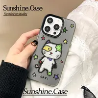 【彩银】彩色猫猫适用于苹果16promax华为vivo小米oppo防摔手机壳
