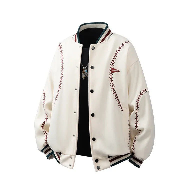 美式潮牌加厚棉衣男冬季夹棉刺绣棒球服外套情侣街头宽松百搭棉服