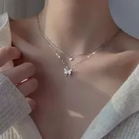合金项链 合金项链 蝴蝶项链女轻奢小众日韩锁骨链送闺蜜