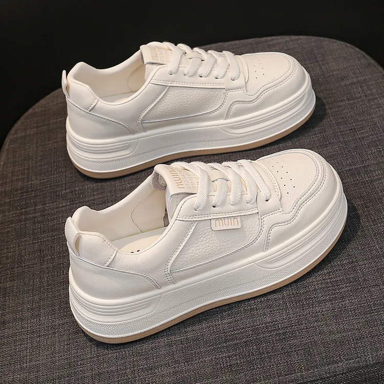 4.5cm熊猫小白鞋女鞋2025新款秋冬加绒韩版ins厚底学生板鞋子女潮