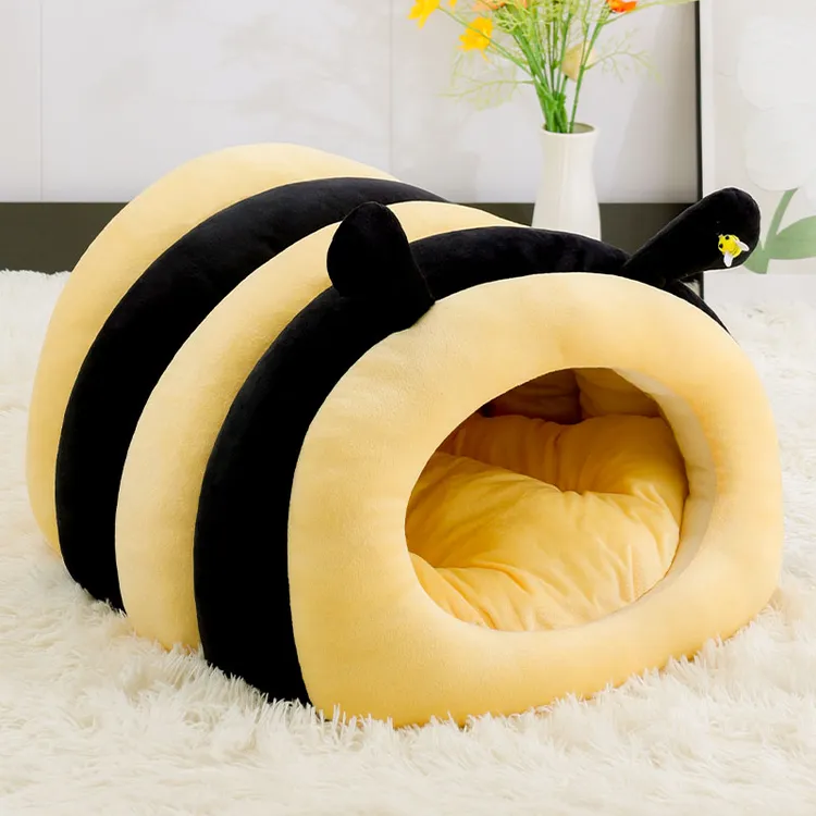 小蜜蜂造型加厚保暖封闭式宠物猫窝狗窝四季通用深度睡眠柔软舒适