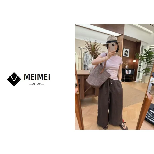 XMM.【老钱感亚麻直筒裤】时尚休闲百搭宽松复古夏季薄款MMK6688991