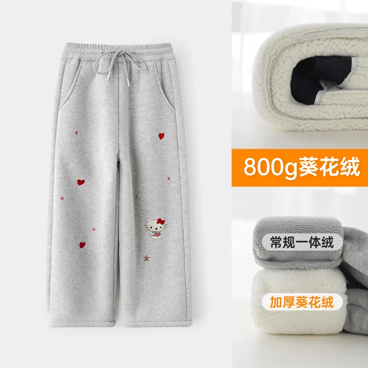 小菲特女童冬装加绒卫裤中大童保暖长裤儿童加厚休闲裤HNKD58131