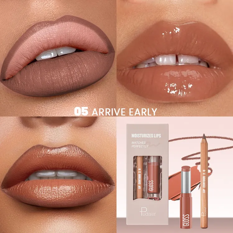 欧美ins同款混色唇妆 lip comb樱桃唇妆黑皮辣妹唇蜜裸棕色水光唇