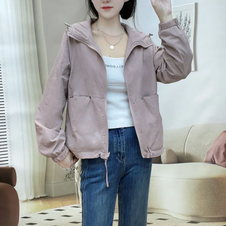 06夏季轻薄【锦纶双面里外可穿】2025新舒适连帽遮肉时尚防晒服女款