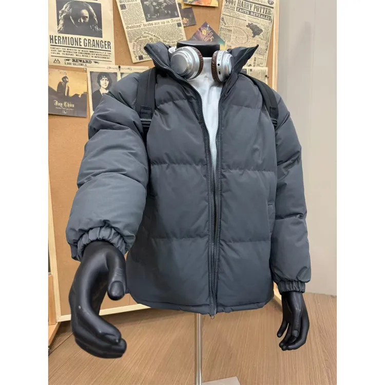 美式立领棉服男冬季加绒加厚保暖面包服廓形防寒服不臃肿棉衣冬装