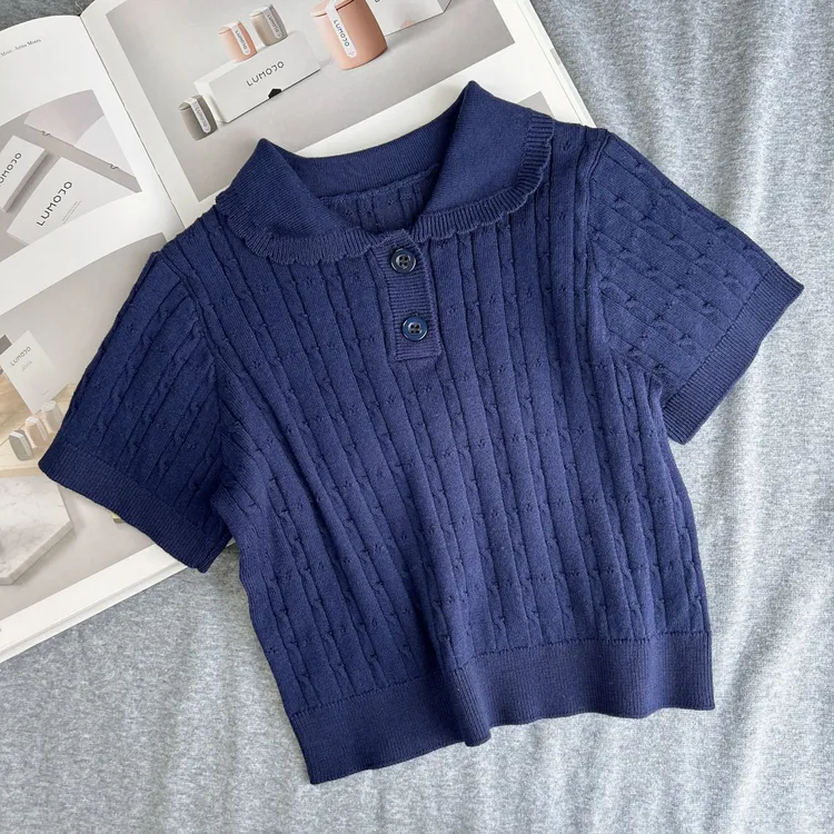 【木代尔棉镂空毛衣T恤】婴儿装女童背心T恤夏装女宝宝打底衫E2