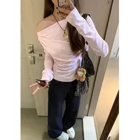 美式原牛ins风阔腿牛仔裤女百搭极简风老钱风蓝灰色加绒加厚牛仔