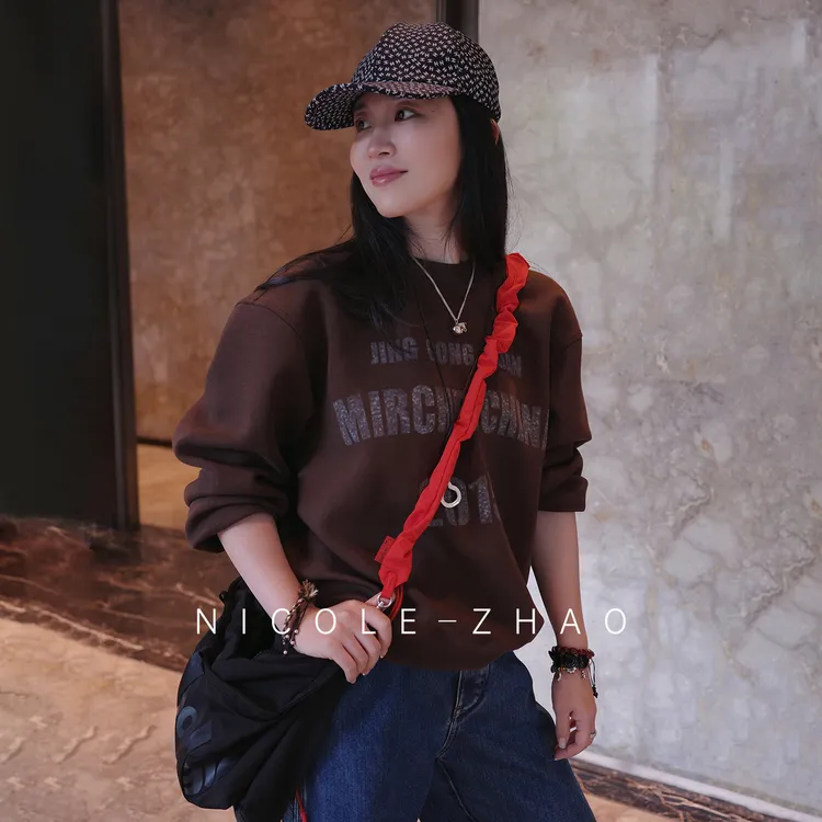 5MCT002【巧克力卫衣】【MIRCHE】设计师高端定制时尚印花卫衣