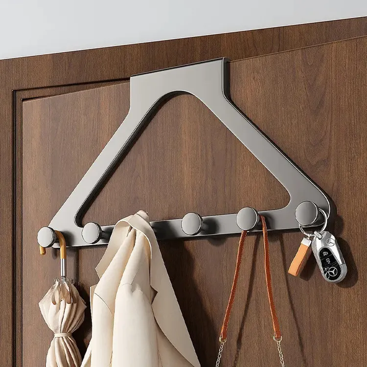 荞芬门后挂钩衣服挂架卧室挂衣架壁挂墙上免打孔强力浴室置物收纳商品图