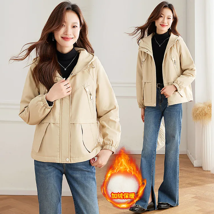 现货！！！2024年冬装新款加绒加厚外套女时尚休闲派克服宽松保暖