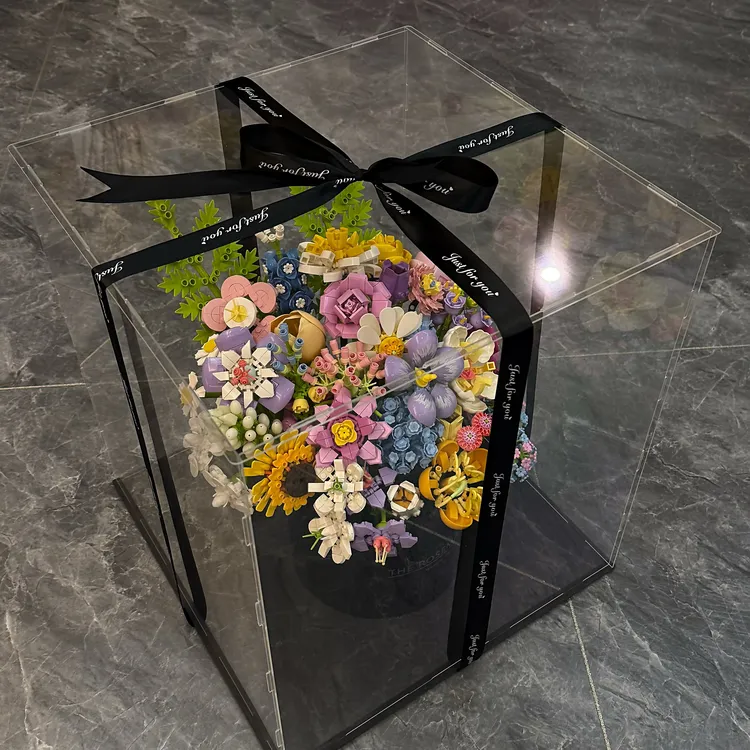 2025网红积木花束摆件女生七夕情人节520母亲节生日礼物积木拼装