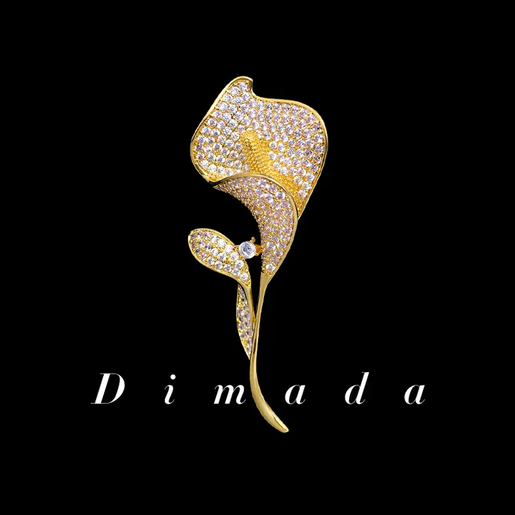 合金胸针 d1284马蹄莲胸针高档女百搭创意郁金香花朵胸花