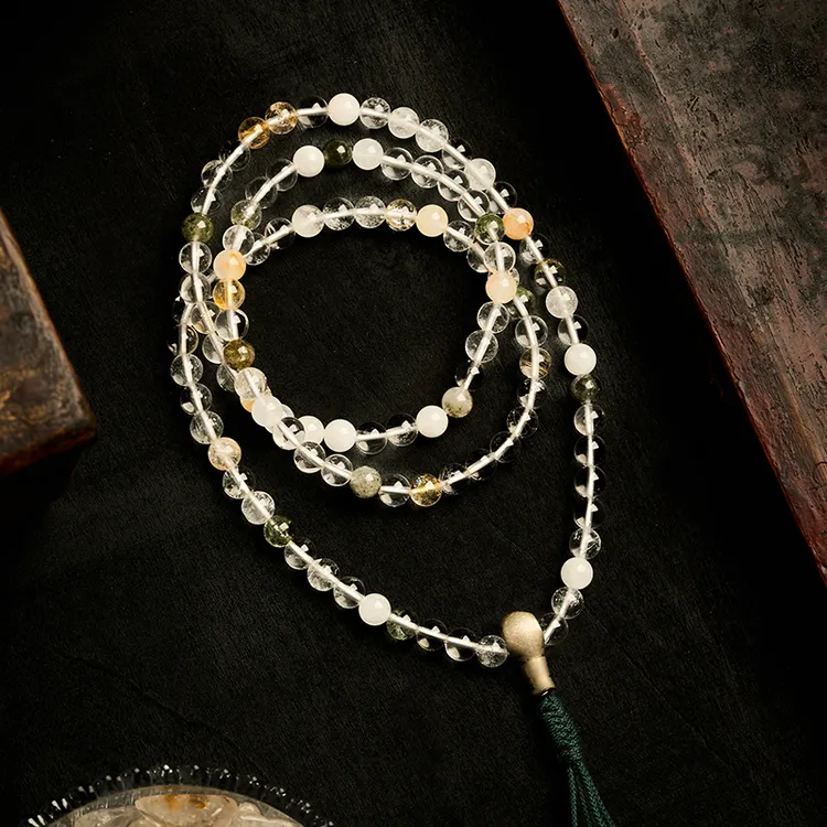 龙铭鹤【喜马拉雅天然水晶 — 藏晶】 多宝108  天然色彩  纯净剔透