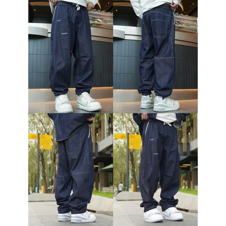 新款潮流刺绣简约束脚薄牛仔休闲裤049