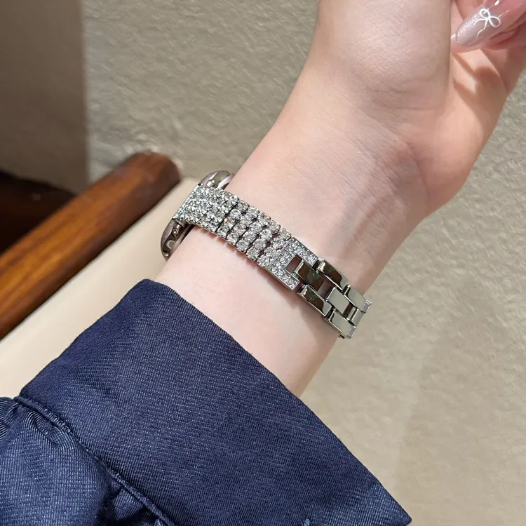 适用苹果手表iwatch11表带镶钻applewatch10金属s9小香风SE链条女