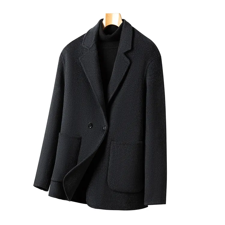 2025秋冬羊毛手工双面呢男士商务休闲时尚毛呢品质大衣