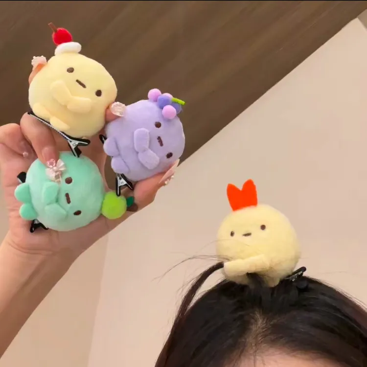角落生物发卡水果圆子手玉粉圆蓝圆黄圆玩偶送好朋友礼物公仔