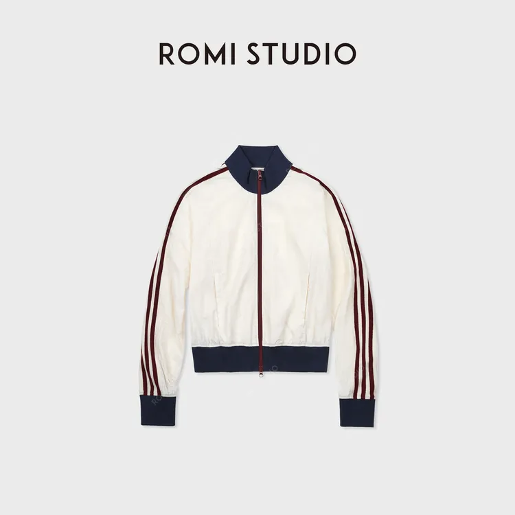 ROMI STUDIO“校服系列”撞色条纹运动干爽收腰夹克 RWDSWU1696