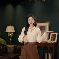 琦琦【凉城有信】港风复古秋冬长袖针织宽松百搭上衣YL5273268