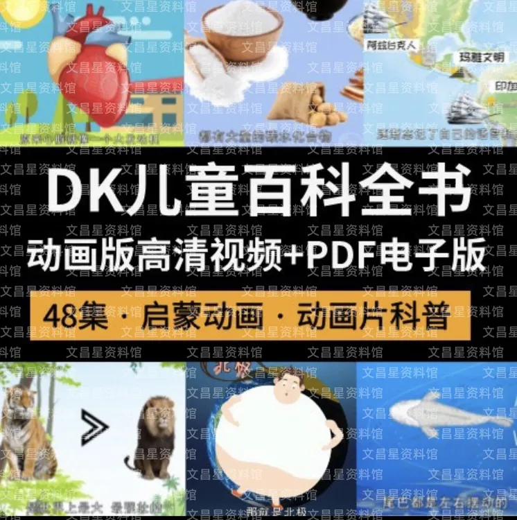 DK幼儿百科全书动画视频高清PDF电子版48集DK动画百科DK百科视频