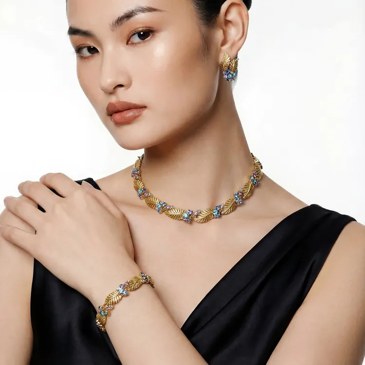 铜合金项链 心若菩提】中古大牌Vintage植物花卉纯宫廷风复古项链