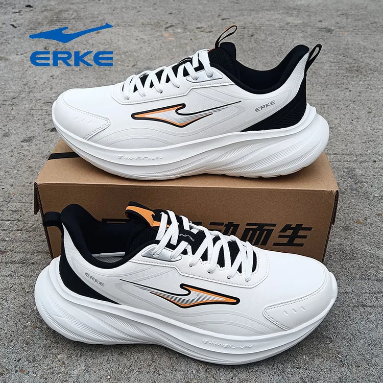 【双11提前购】erke/鸿星尔克男士白色跑步鞋防泼水秋冬运动鞋软底跑鞋减震轻便