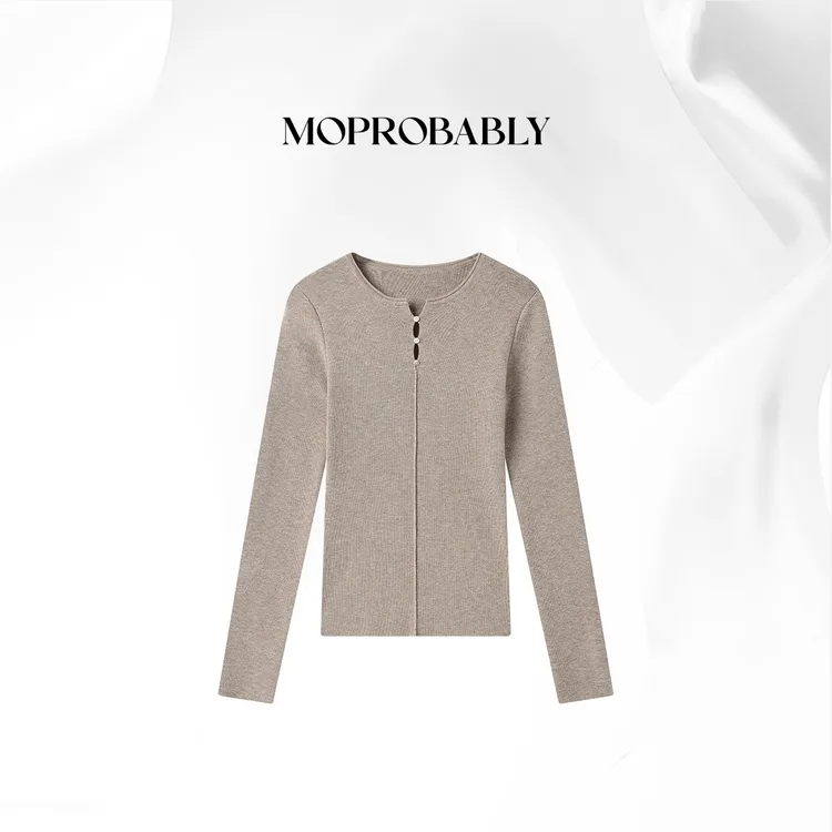 Moprobably贝贝「优秀」"绵羊毛"简约百搭打底套头毛衫B5476143