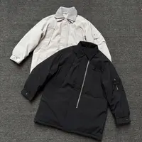 【AX针织领中长款羽绒】冬季新款男90白鸭绒可拆卸领加厚羽绒服外套
