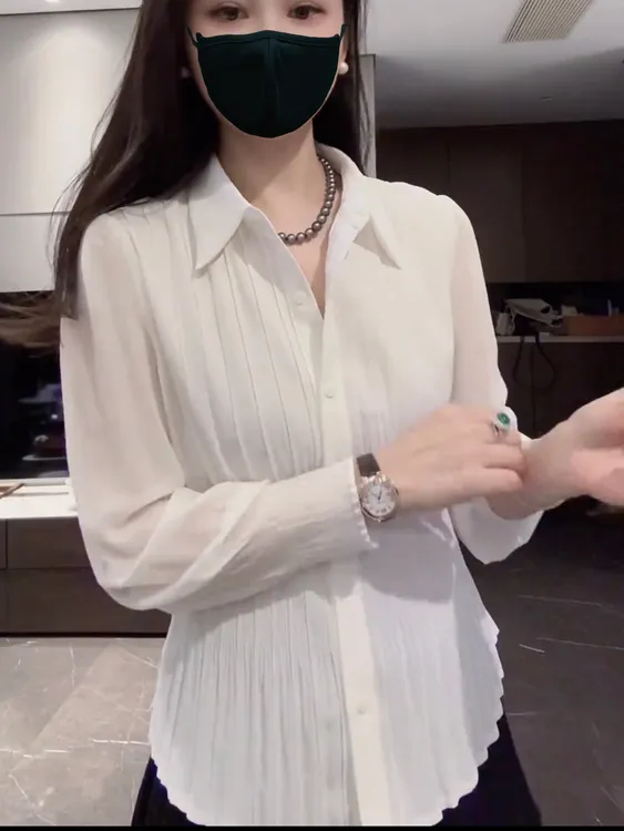 法式高级感简约通勤气质白色衬衫上衣配高腰半身裙套装